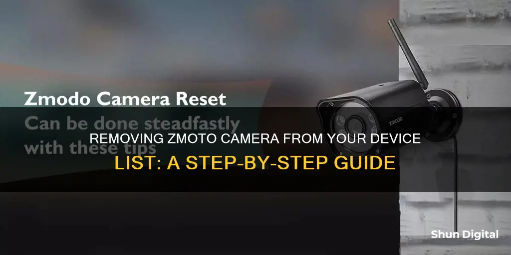 how to remove a zmoto camera from your device list