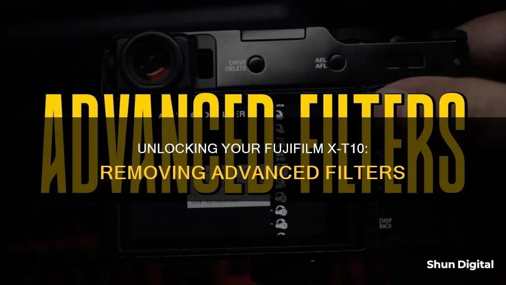 how to remove advanced filter on a fujifilm x-t10 camera