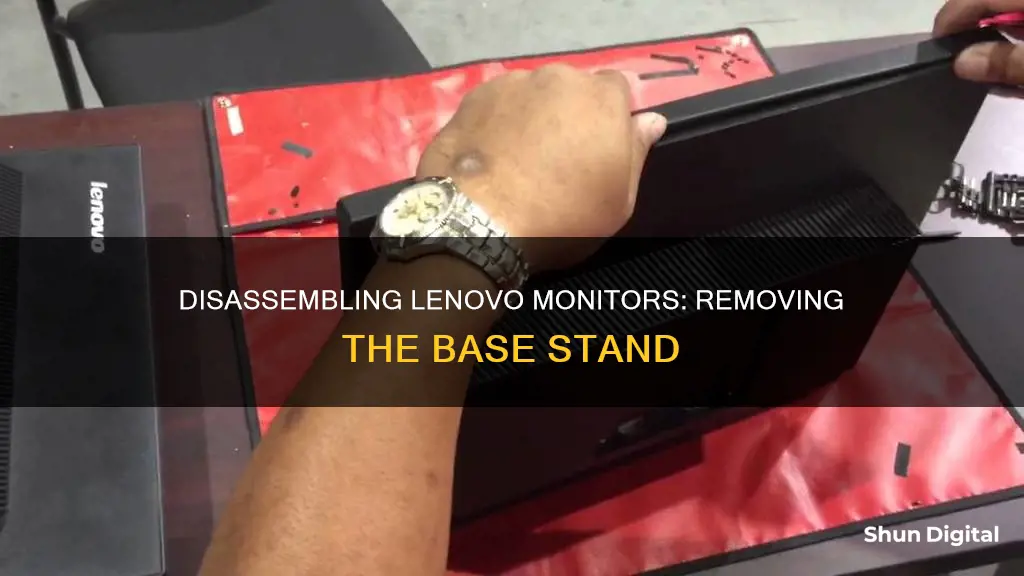 how to remove base from lenovo monitor