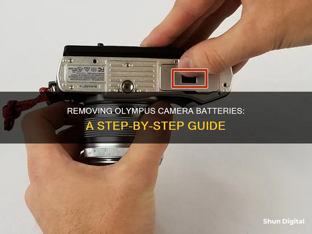 how to remove battery from olympus camera