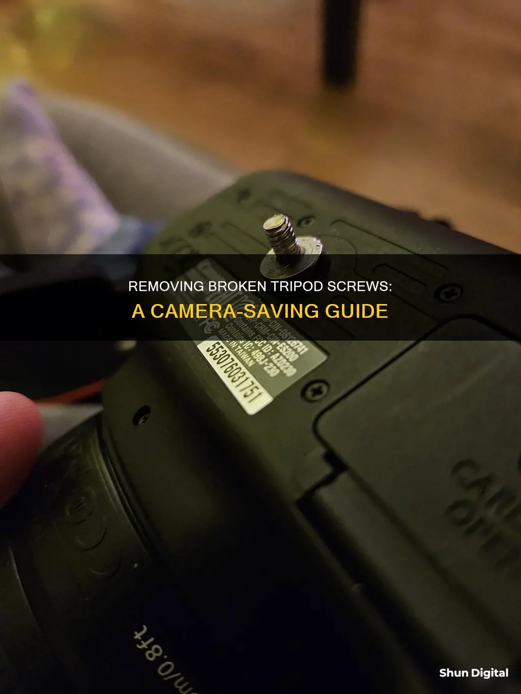 how to remove broken tripod screw from camera