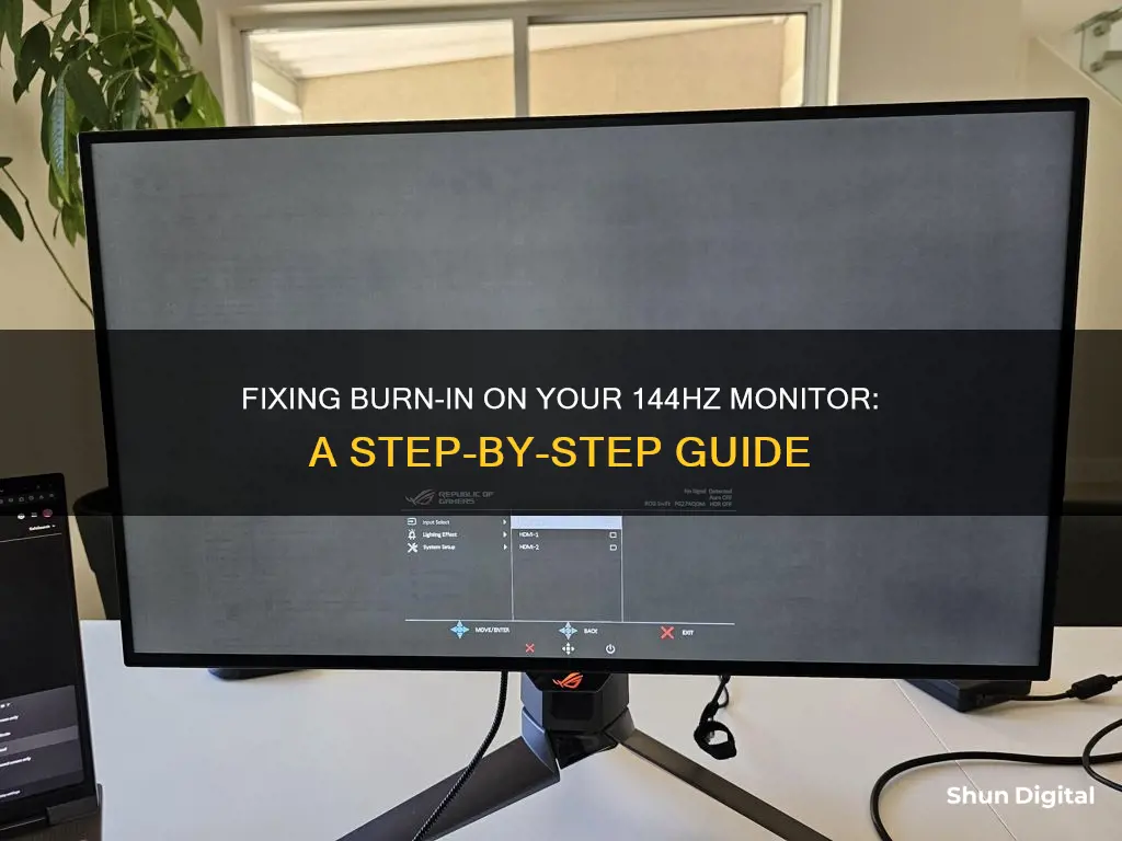 how to remove burn image on 144hz monitor