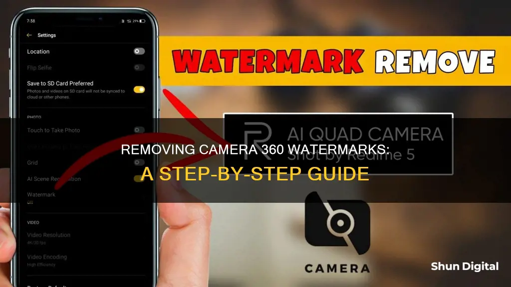 how to remove camera 360 watermark