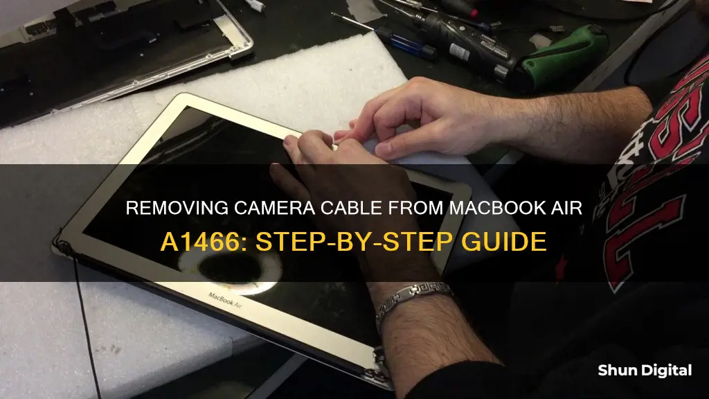 how to remove camera cable from macbook air a1466