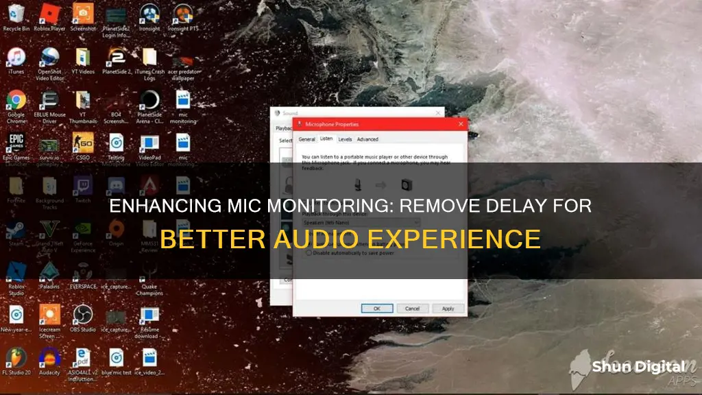 how to remove delay on mic monitoring