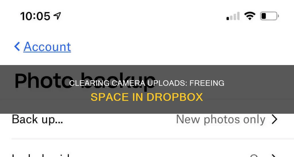 how to remove deleted camera uploads in dropbox