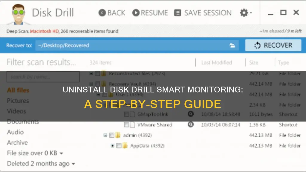 how to remove disk drill smart monitoring