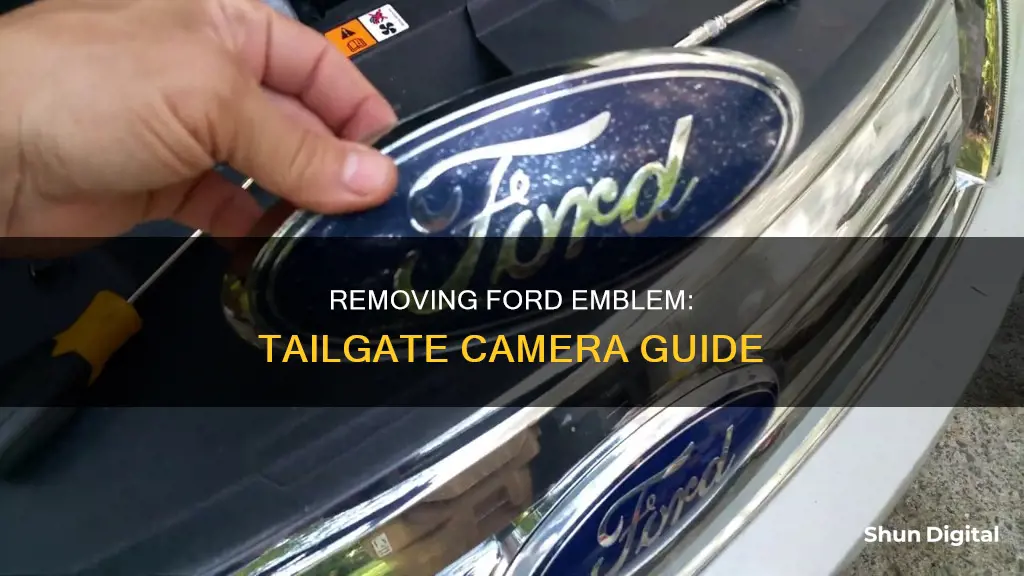 how to remove ford emblem from tailgate with camera