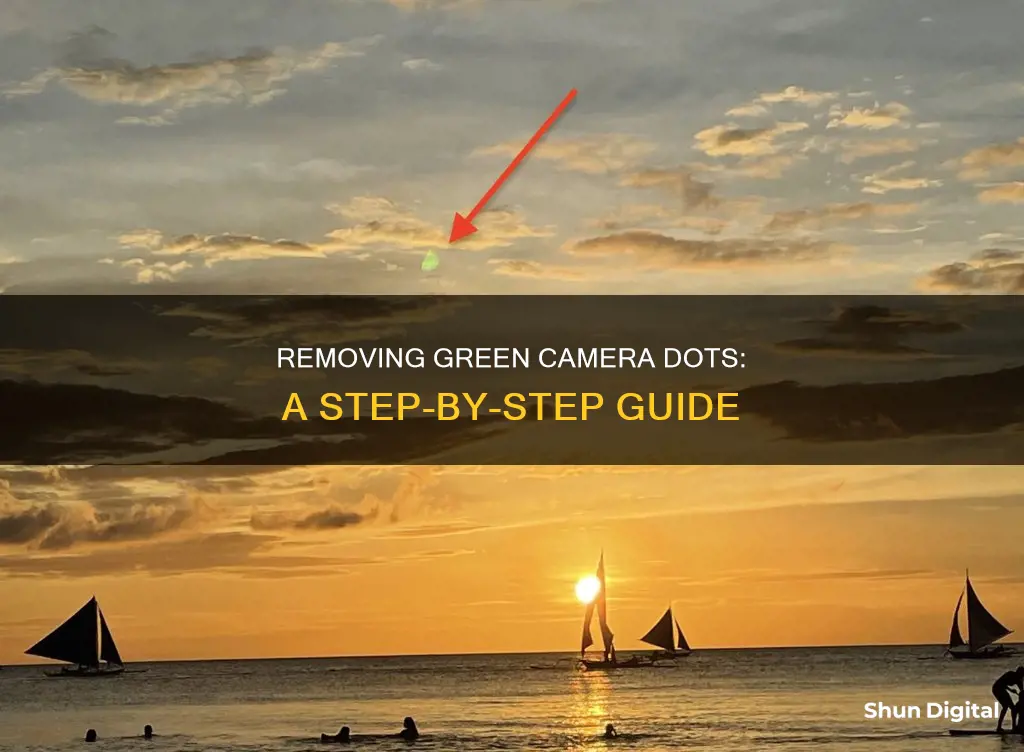 how to remove green dot on camera