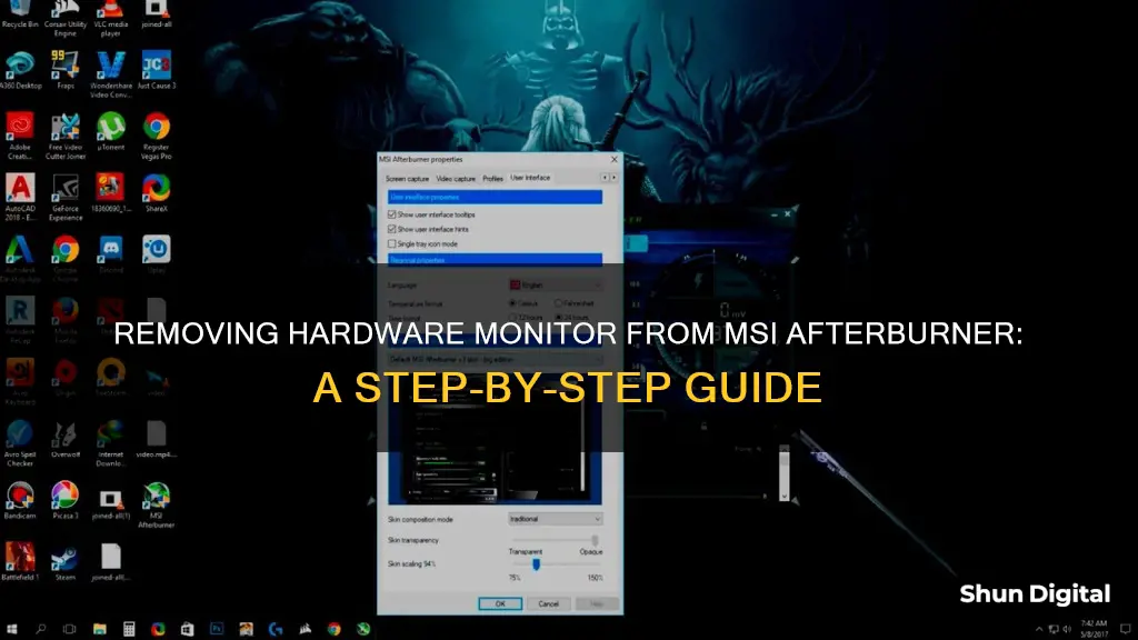 how to remove hardware monitor in msi afterburner