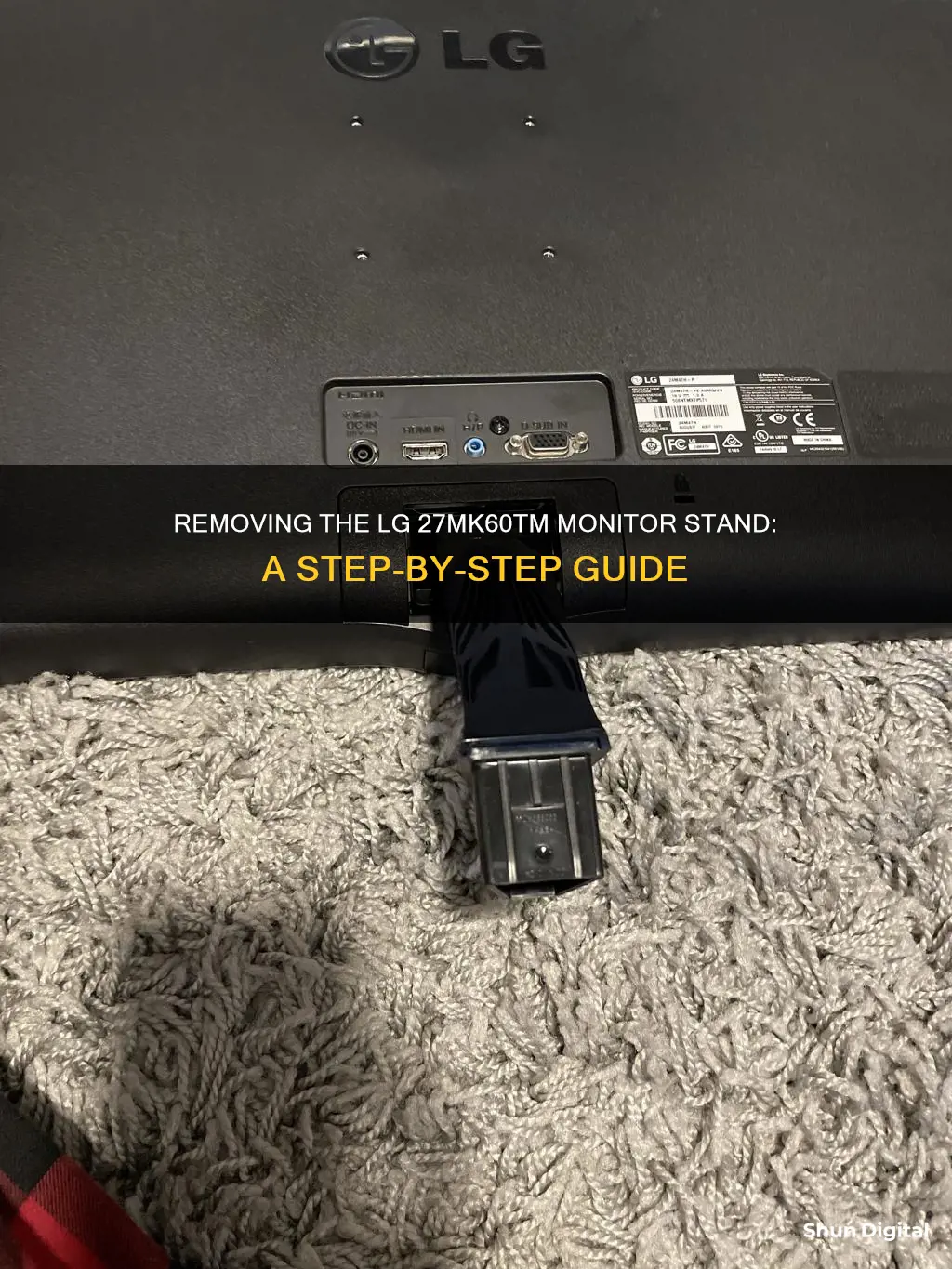 how to remove lg monitor stand 27mk60tm