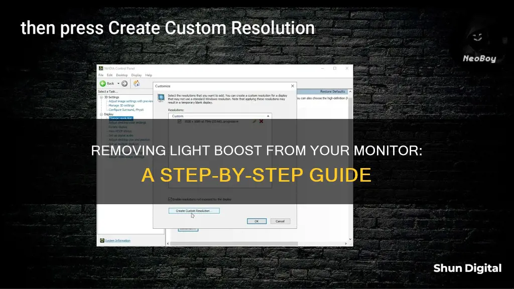 how to remove light boost monitor