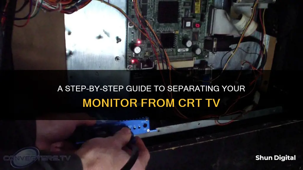 how to remove monitor from crt tv