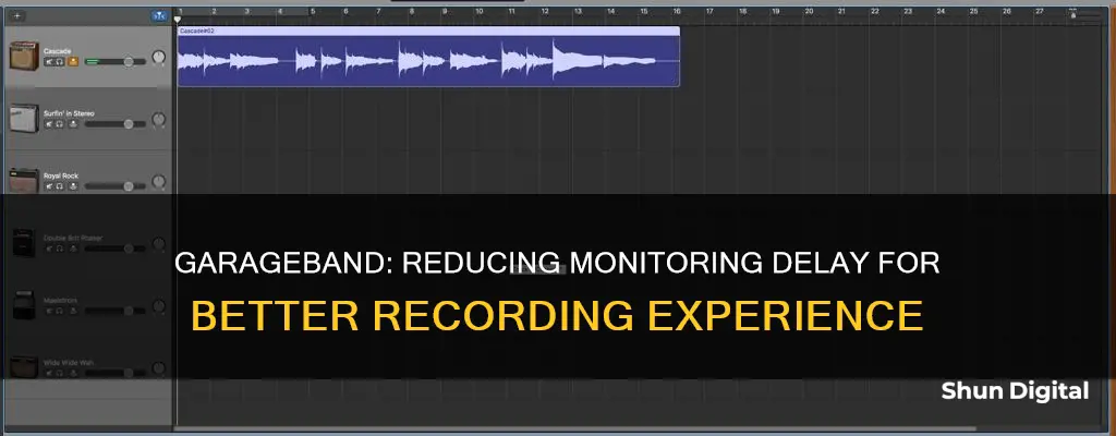 how to remove monitoring delay garageband