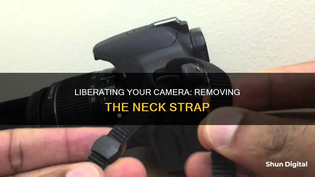 how to remove neck strap from camera