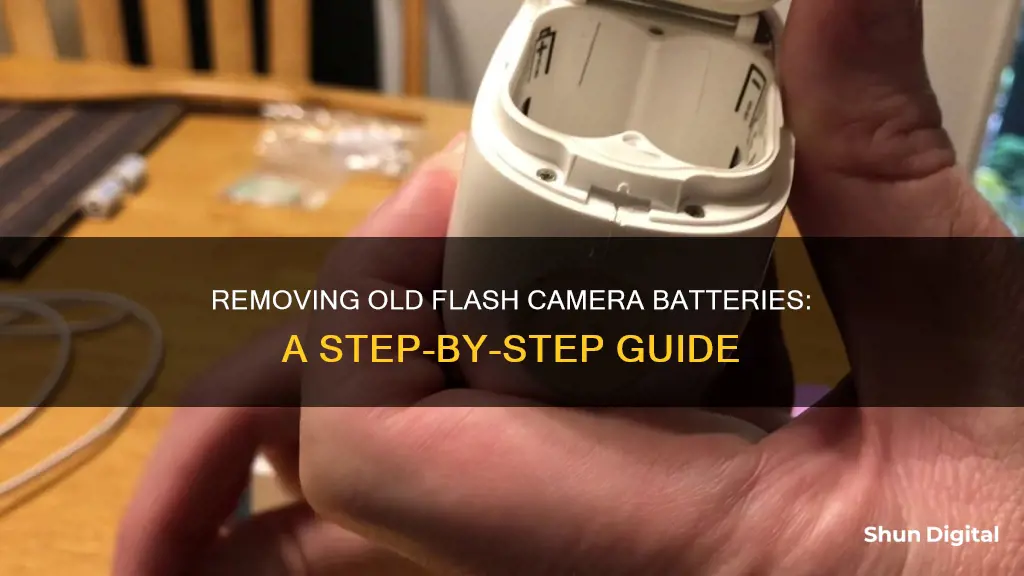 how to remove old battery from flash camera