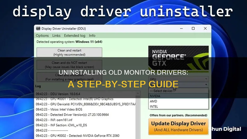 how to remove old monitor drivers