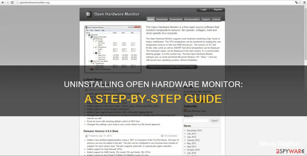 how to remove open hardware monitor