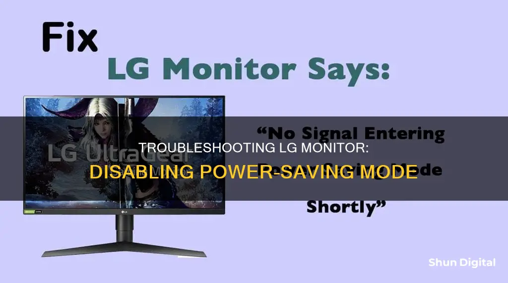 how to remove power save mode on lg monitor