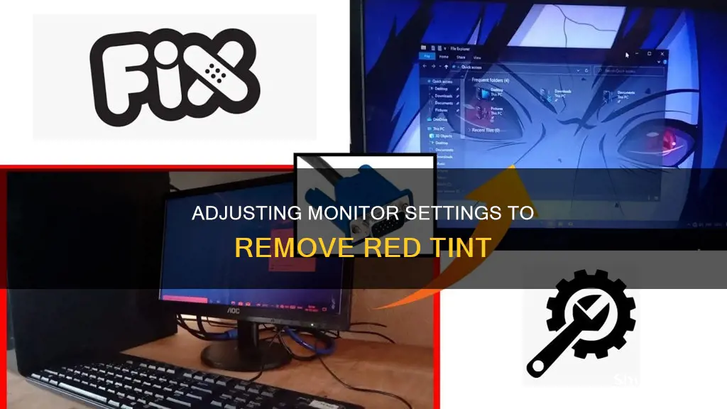 how to remove reddish tint from monitor