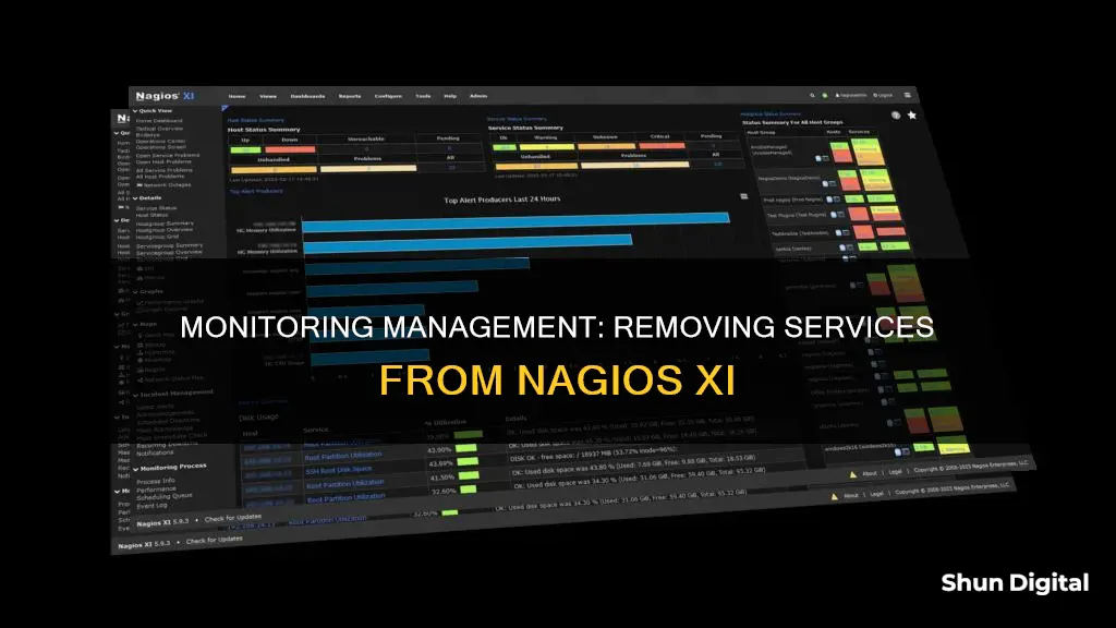 how to remove service from monitoring in nagios xi