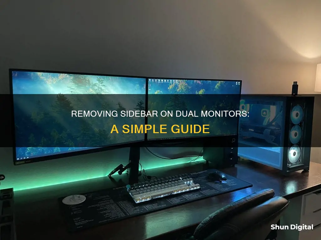 how to remove sidebar on double monitor