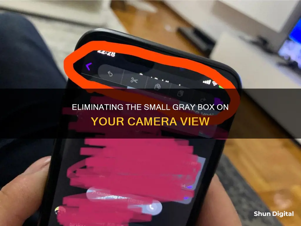 how to remove small gray box on camera