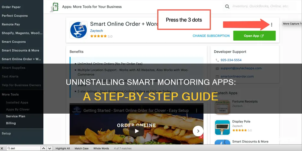 how to remove smart monitoring apllication