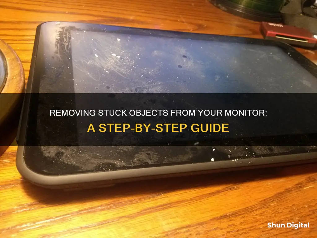 how to remove something stuck on your monitor