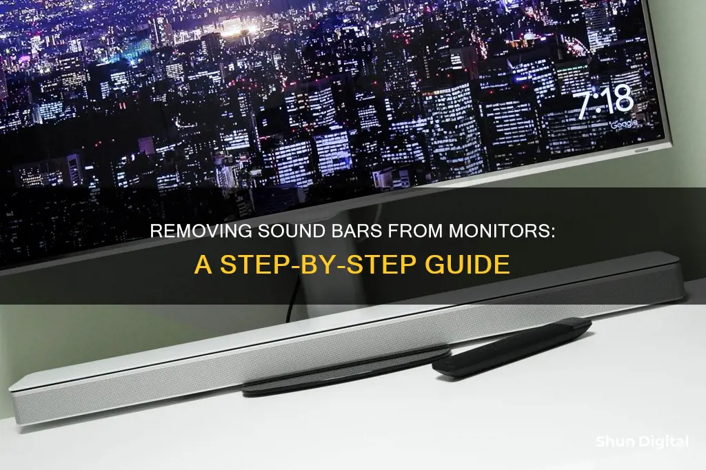 how to remove sound bar from monitor