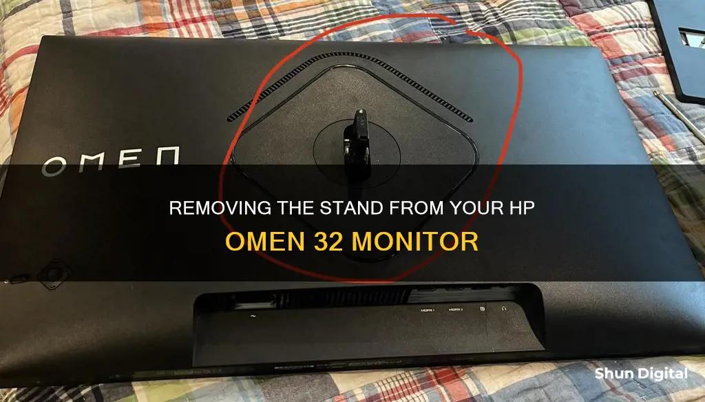 how to remove stand from hp omen 32 monitor