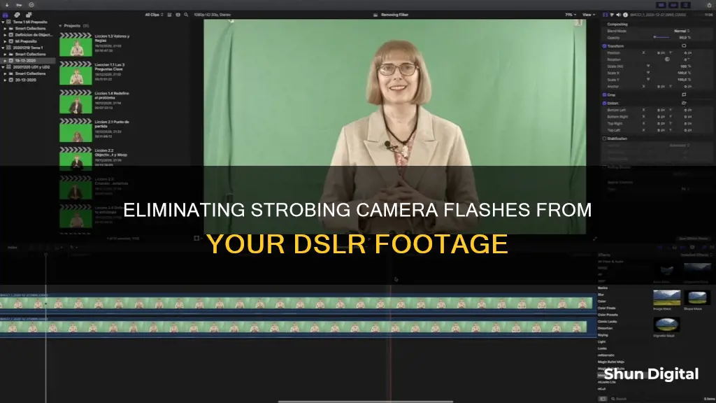 how to remove strobing camera flashes from dslr footage