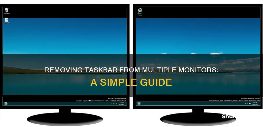 how to remove taskbar on multiple monitors