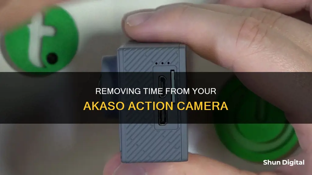 how to remove th time from an akaso action camera