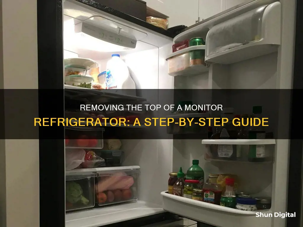 how to remove the top of a monitor refrigerator