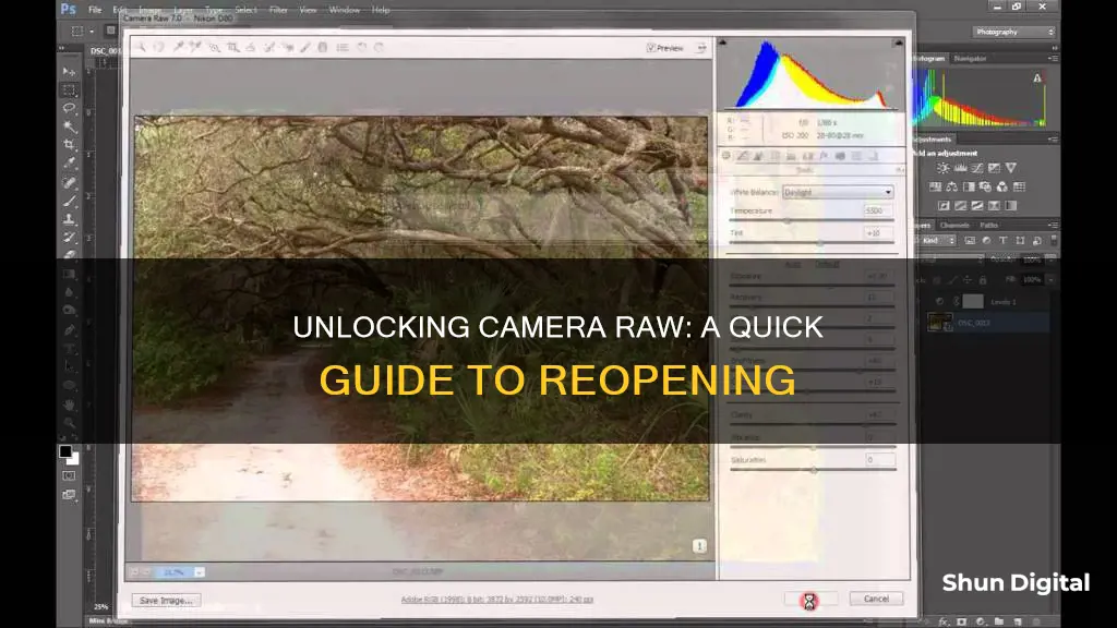 how to reopen camera raw