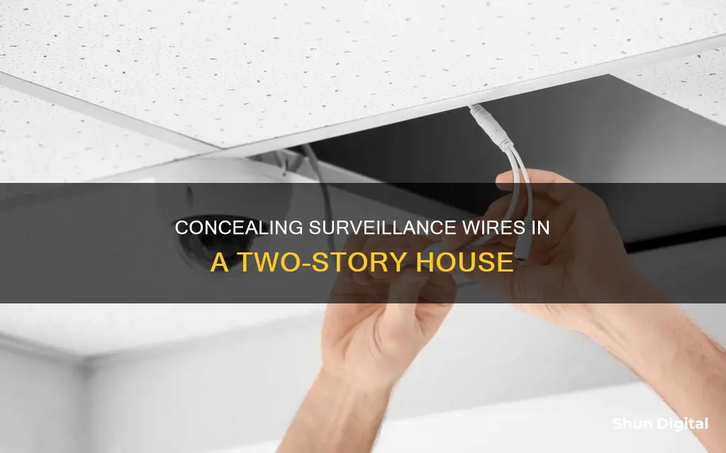 how to run surveillance camera wires in a two-story house