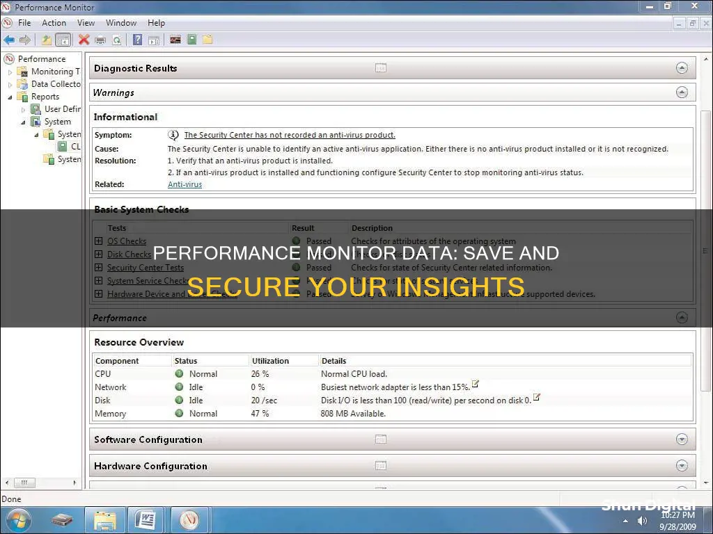 how to save performance monitor data