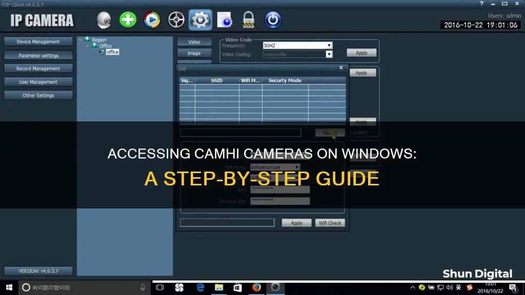 how to see camhi camera on windows