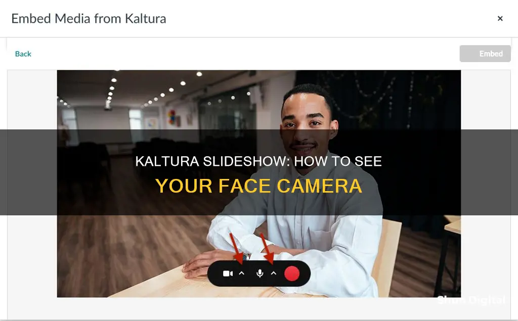 how to see face camera during kaltura slideshow