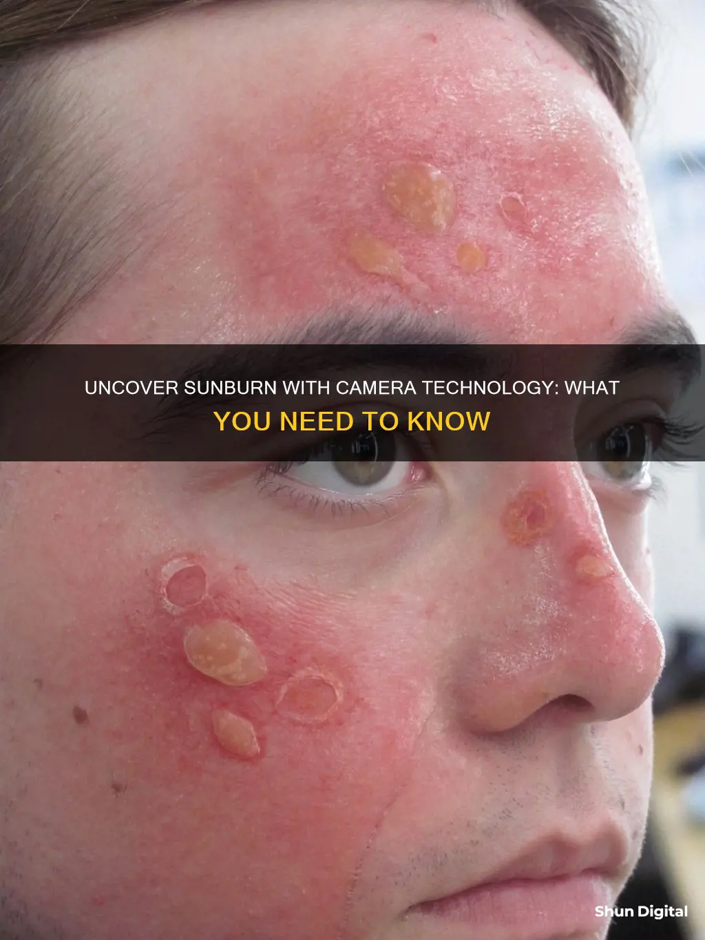 how to see facial sunburn camera