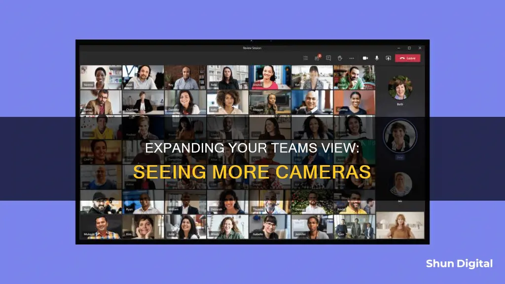 how to see more than 4 cameras on teams
