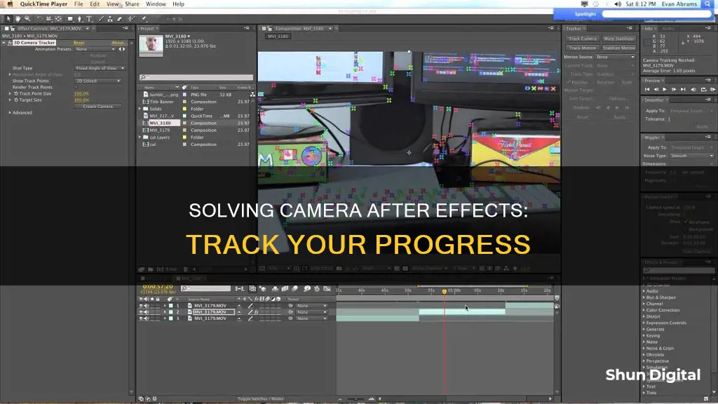 how to see progress of solving camera after effects