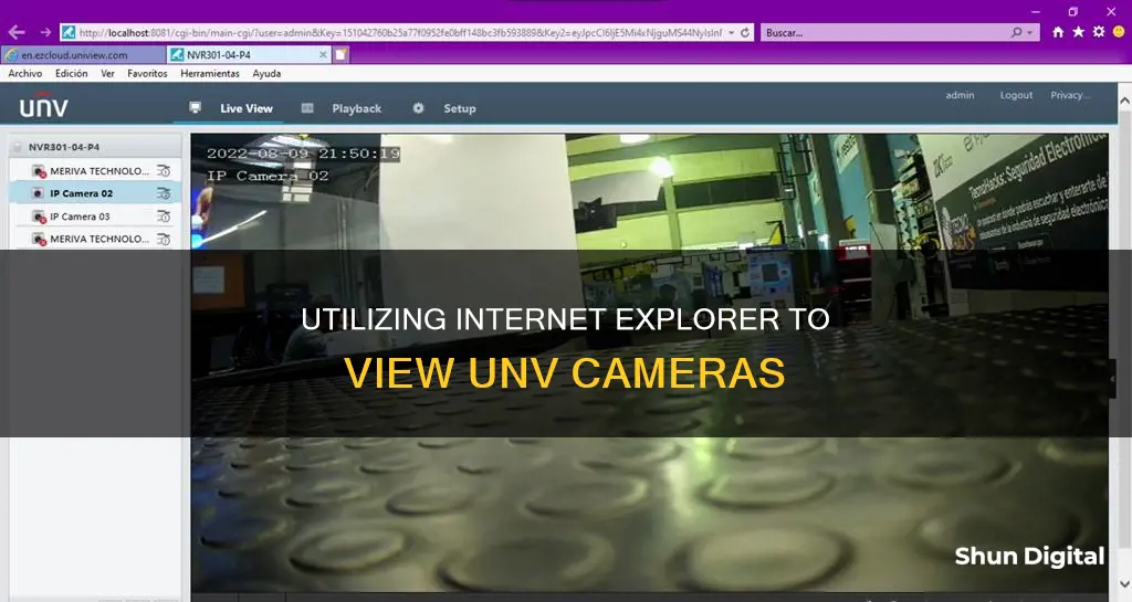 how to see unv camera in internet explorer