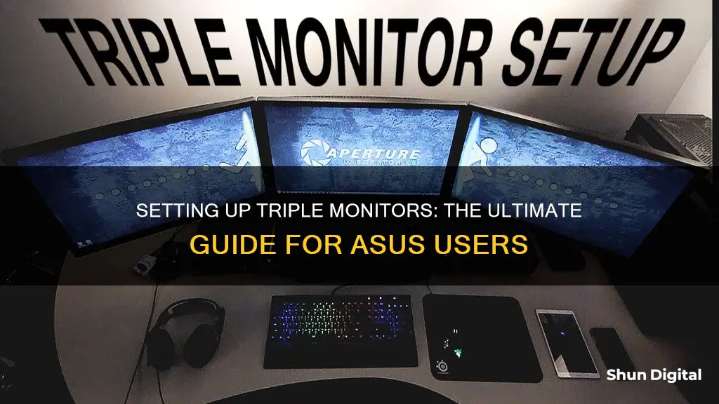 how to setup 3 monitors asus