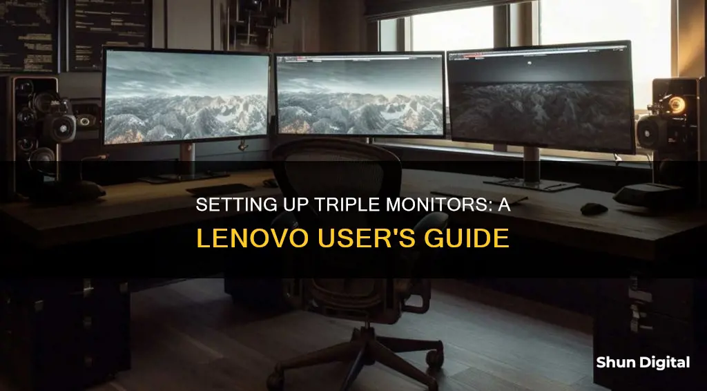 how to setup 3 monitors lenovo