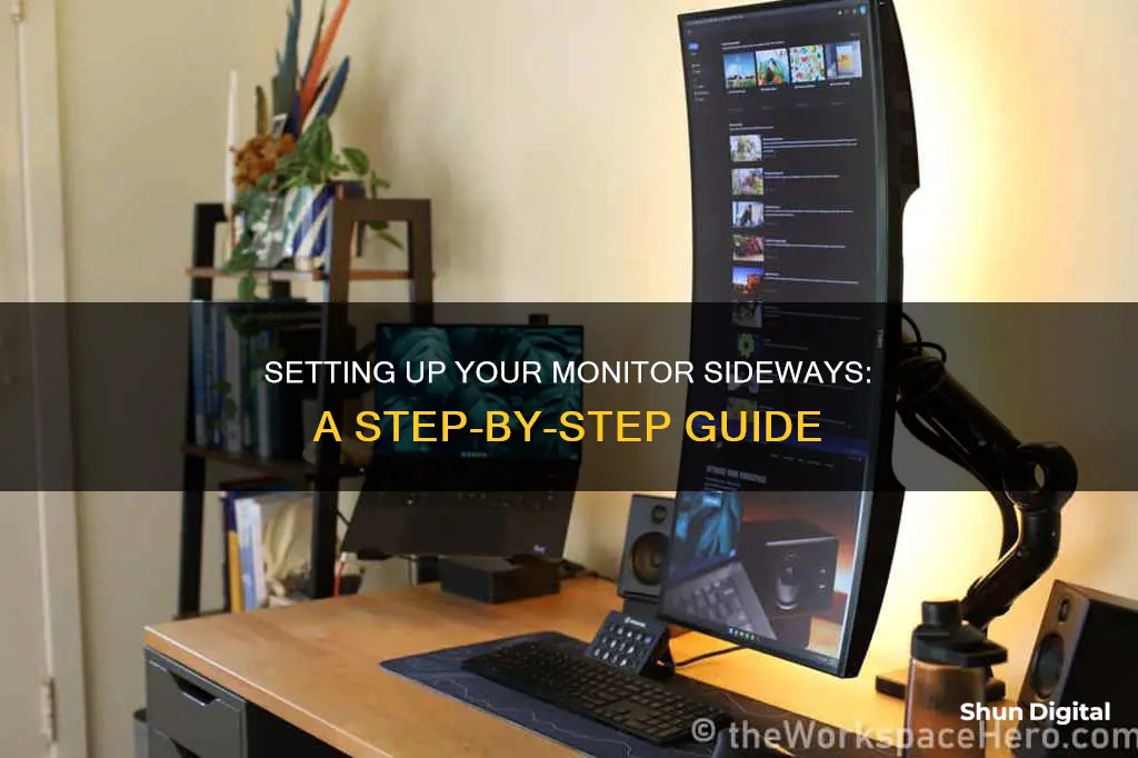 how to setup a monitor sideways