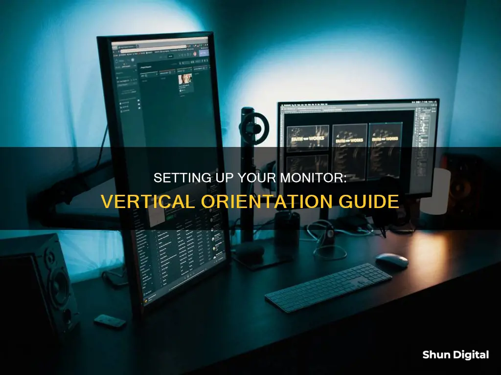 how to setup a monitor vertically