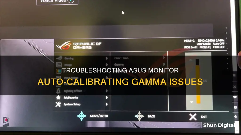 how to stop an asus monitor from auto calibrating gamma