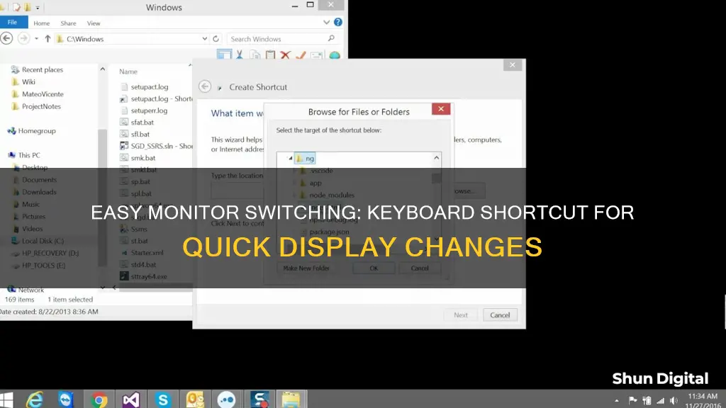 how to switch between monitors shortcut